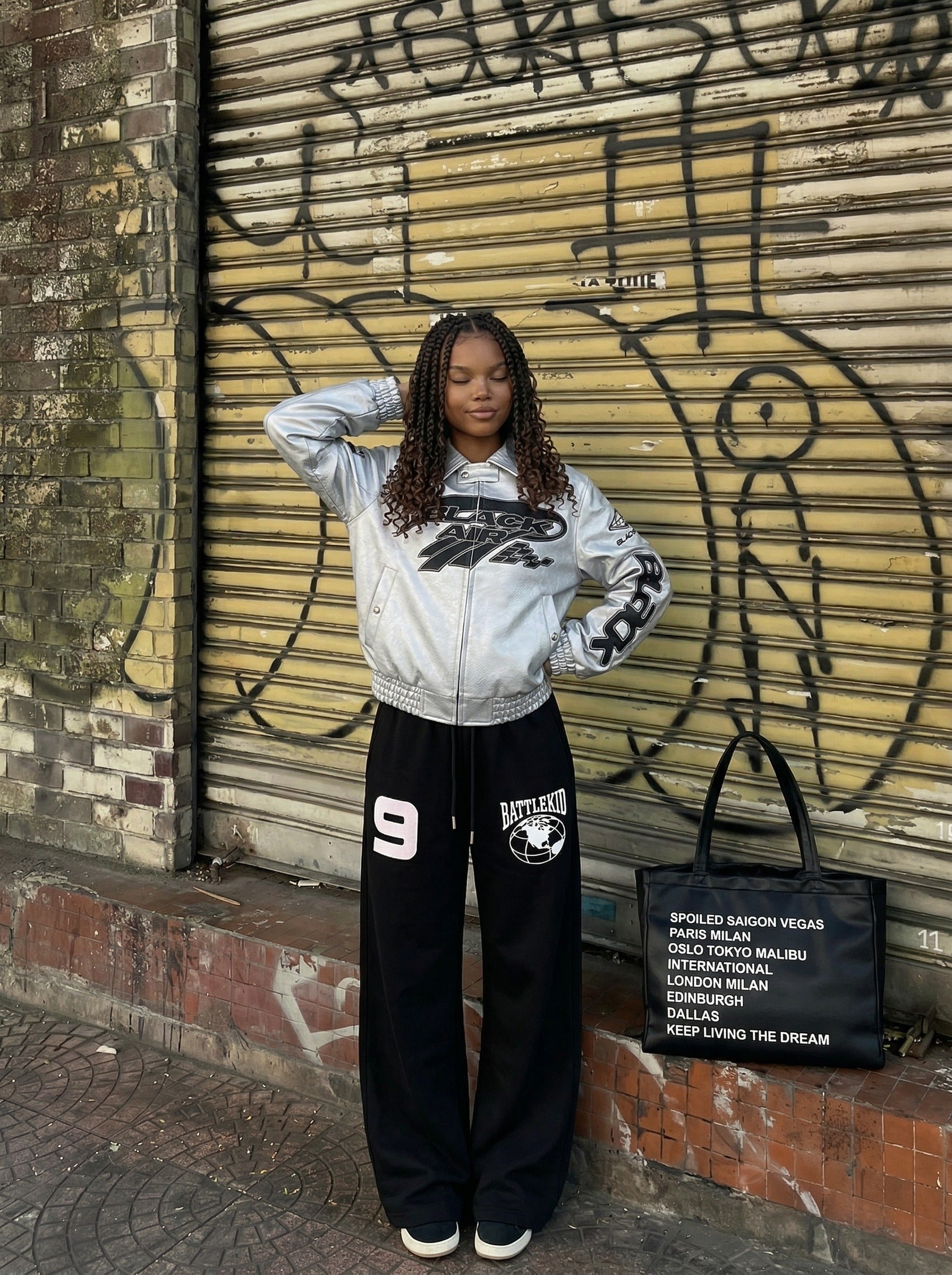 Wide-Leg Graphic Sweatpants
