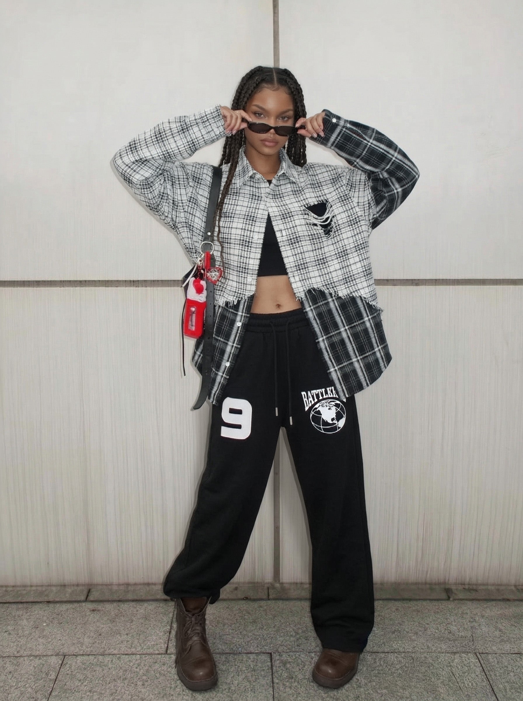 Wide-Leg Graphic Sweatpants