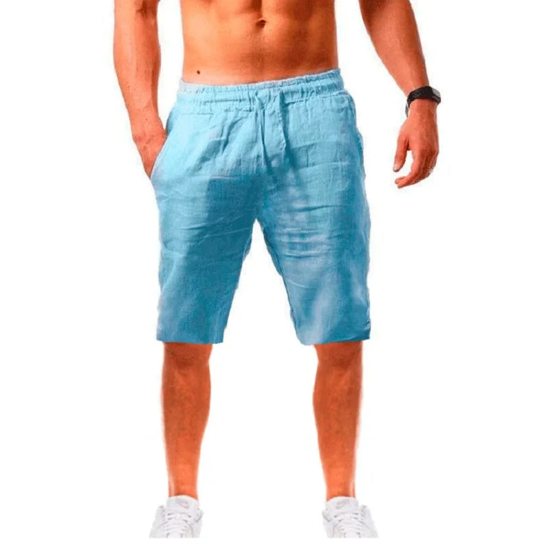 Men’s Cotton Linen Summer Shorts – Breathable Loose Casual Trousers | Solid Color Streetwear S–3XL