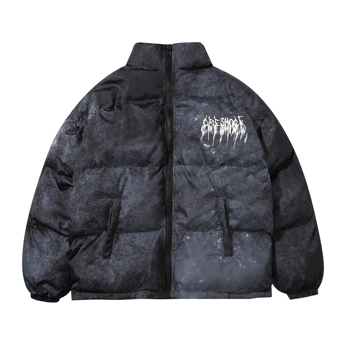 Men’s Hip Hop Oversized Bomber Jacket – Graffiti Streetwear Padded Winter Coat