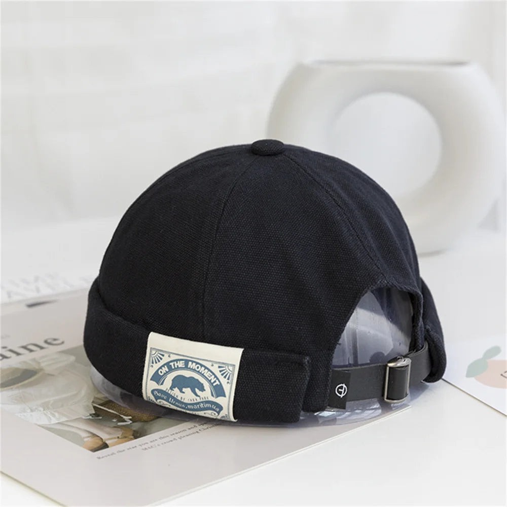 Unisex Cotton Brimless Skullcap – Retro Docker Hat, Hip Hop Streetwear Beanie for Summer & Outdoor Wear