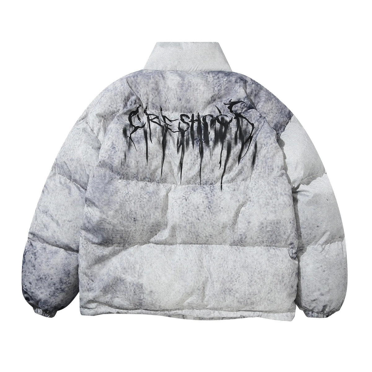 Men’s Hip Hop Oversized Bomber Jacket – Graffiti Streetwear Padded Winter Coat