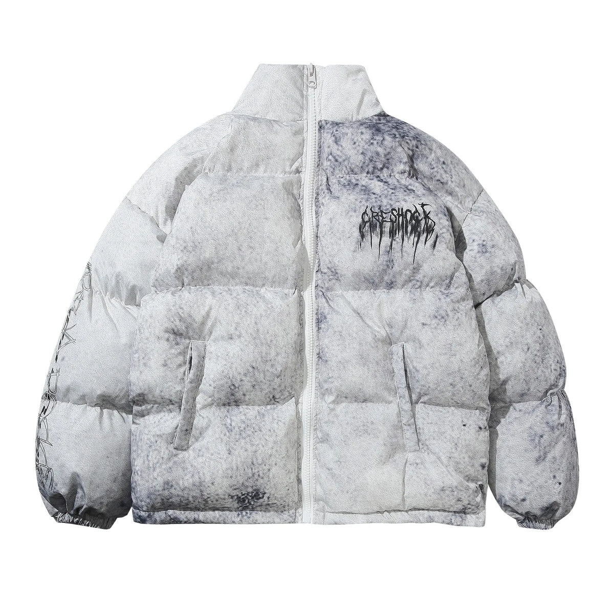 Men’s Hip Hop Oversized Bomber Jacket – Graffiti Streetwear Padded Winter Coat