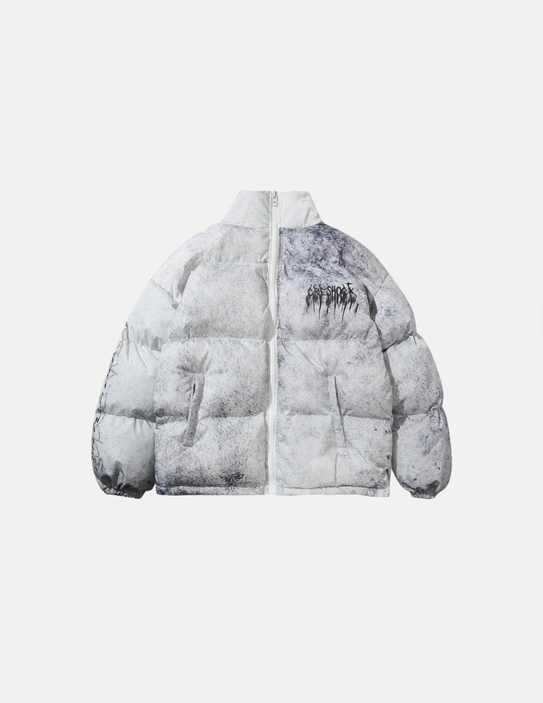 Men’s Hip Hop Oversized Bomber Jacket – Graffiti Streetwear Padded Winter Coat