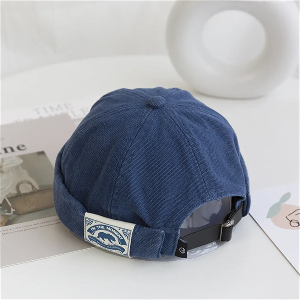 Unisex Cotton Brimless Skullcap – Retro Docker Hat, Hip Hop Streetwear Beanie for Summer & Outdoor Wear