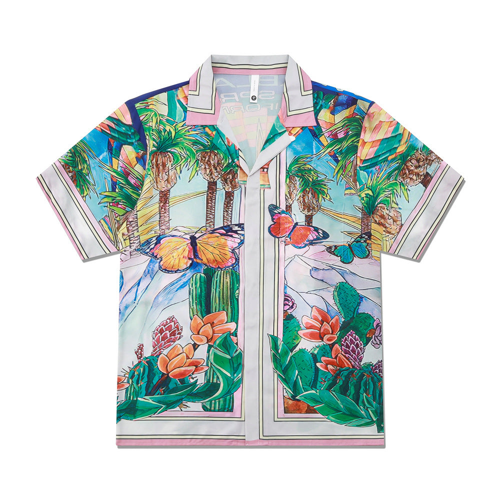 Hawaiian Retro Shell Print Beach Shirt – Relaxed Resort Style