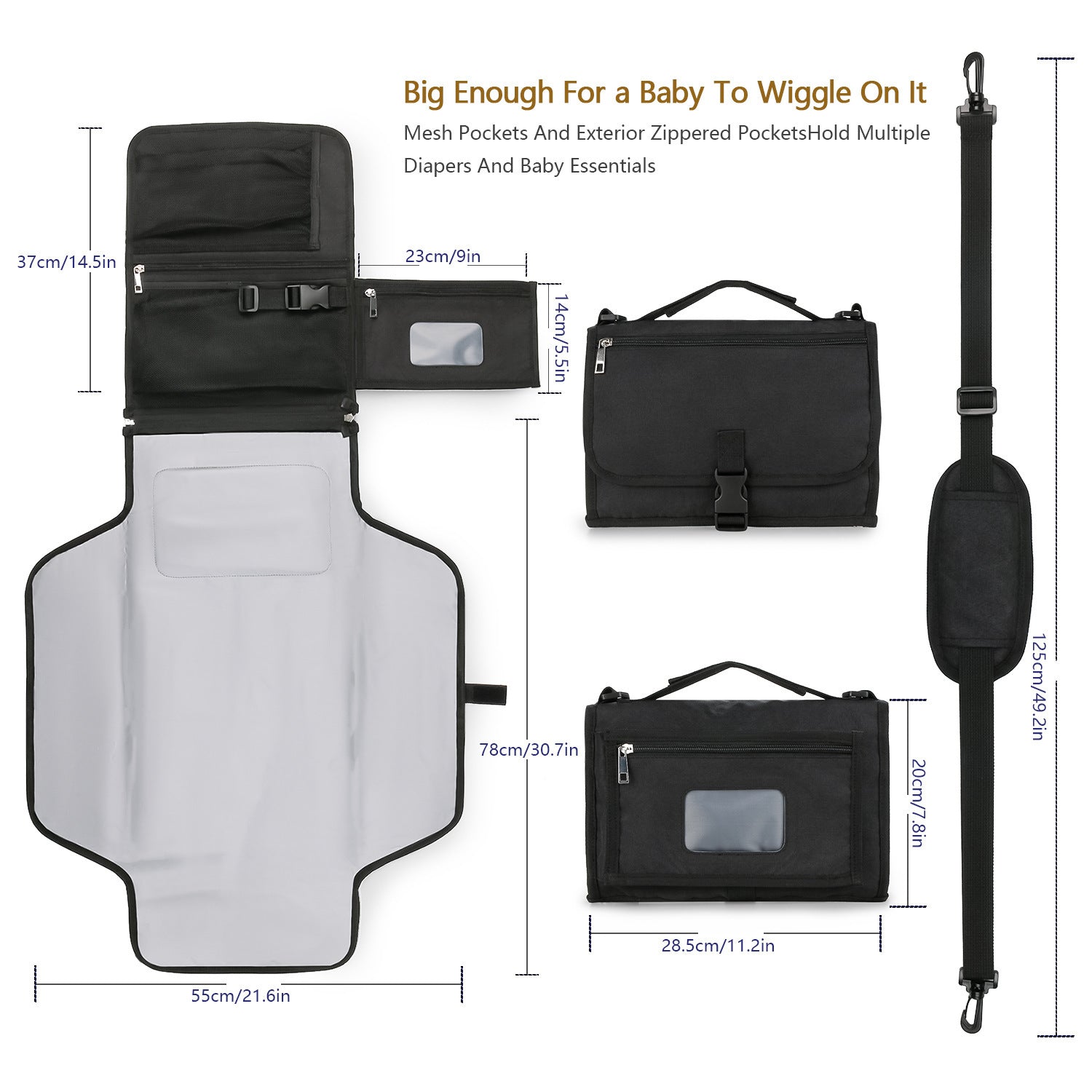 Portable Baby Diaper Changing Pad — Foldable, Waterproof & Travel-Ready (Includes Wet Wipes)
