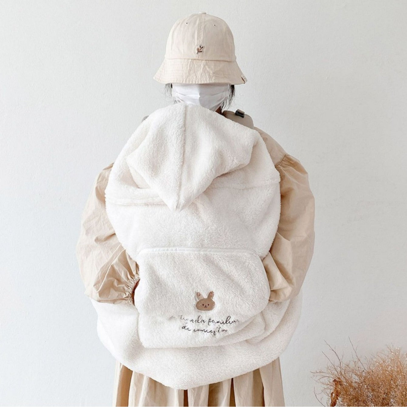 Embroidered Bear Windproof Baby Blanket – Cosy All-Season Pram & Carrier Cover