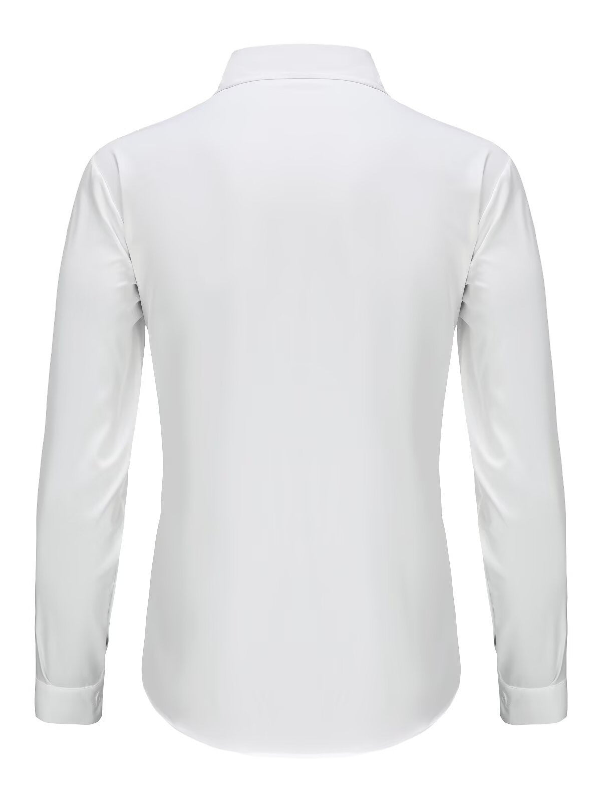 Men's Slim Fit Solid Colour Long-Sleeved Shirt – Smart Business Casual