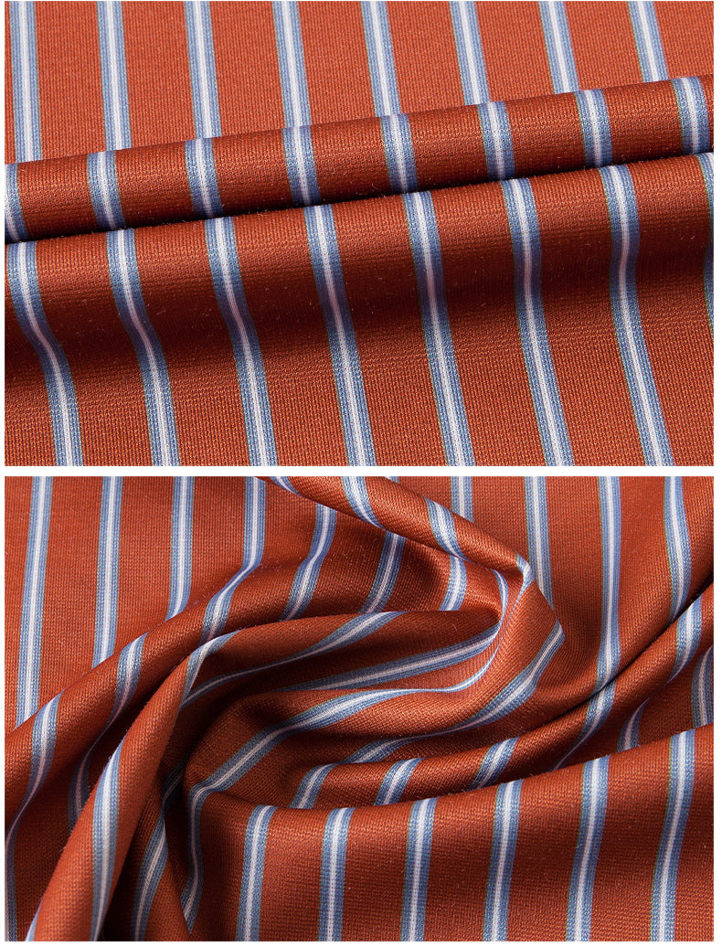 Mulberry Silk Vertical Stripe Business Shirt – Premium Smart Casual