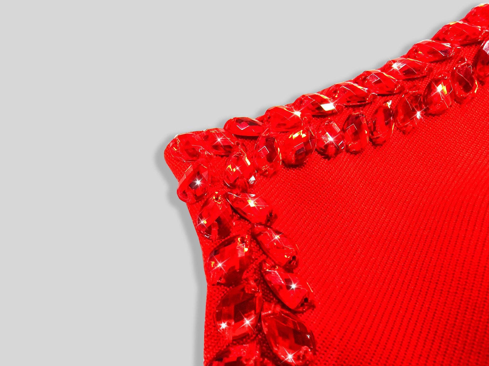Red Diamond Bandage Evening Dress – Elegant Luxury Bodycon