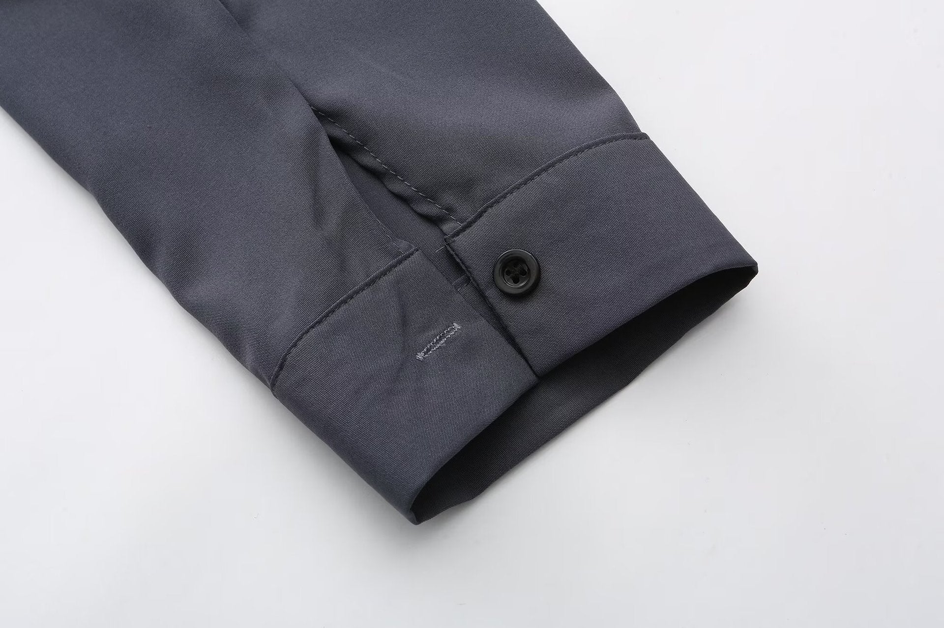 Men's Slim Fit Solid Colour Long-Sleeved Shirt – Smart Business Casual