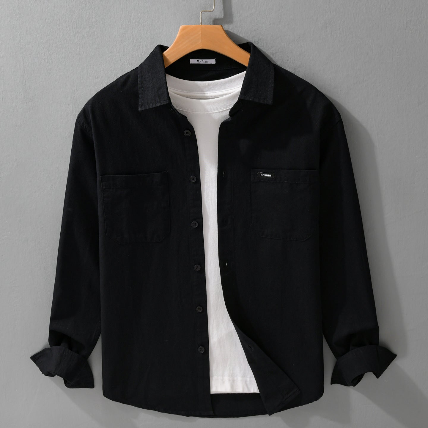 Hong Kong Style Men's Long Sleeve Cotton Casual Shirt – Versatile Everyday Essential