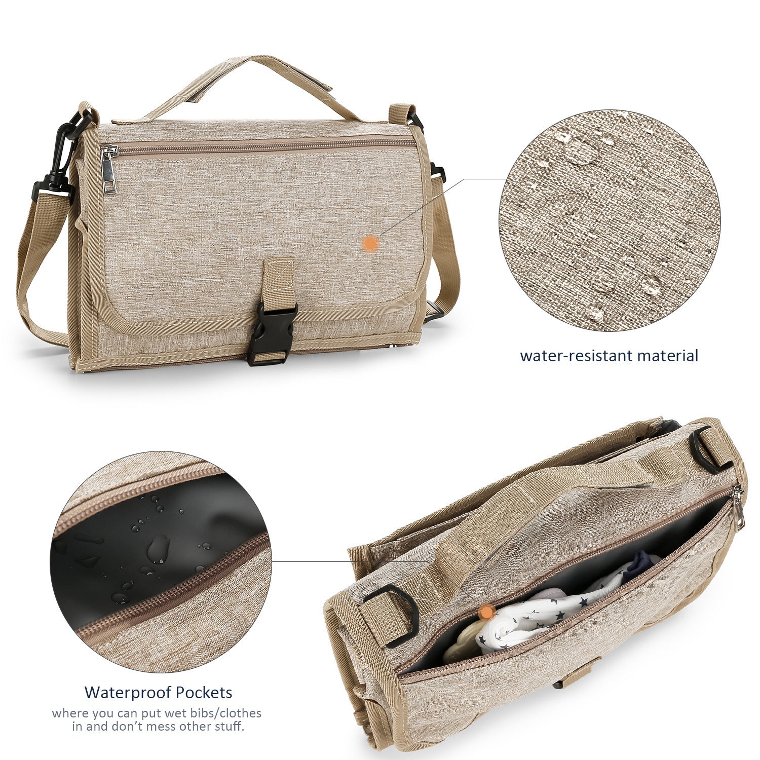 Portable Baby Diaper Changing Pad — Foldable, Waterproof & Travel-Ready (Includes Wet Wipes)