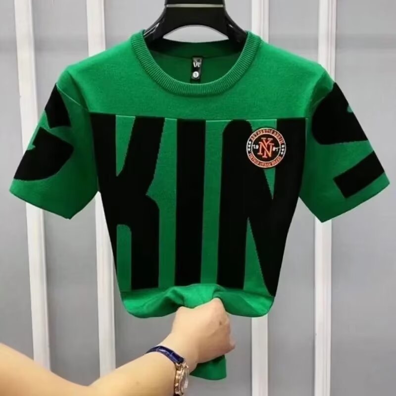 High-End Knitted Striped Polo Shirt – Slim Fit Summer Essential