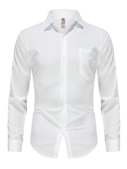 Men's Slim Fit Solid Colour Long-Sleeved Shirt – Smart Business Casual