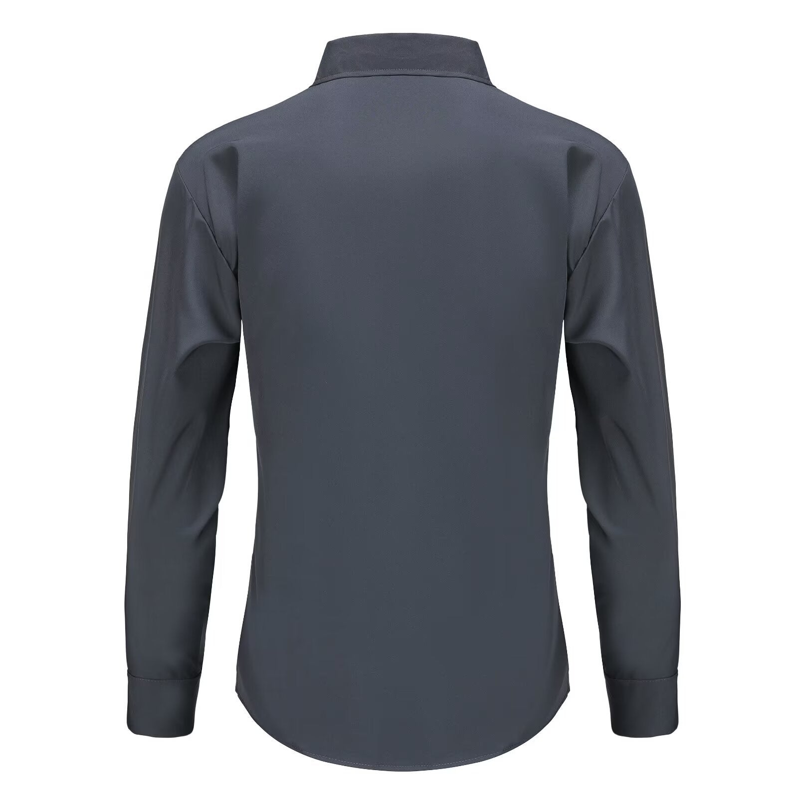 Men's Slim Fit Solid Colour Long-Sleeved Shirt – Smart Business Casual