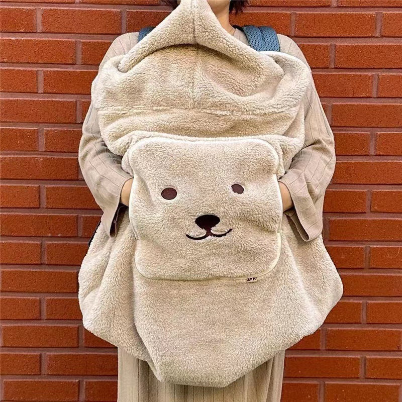 Embroidered Bear Windproof Baby Blanket – Cosy All-Season Pram & Carrier Cover