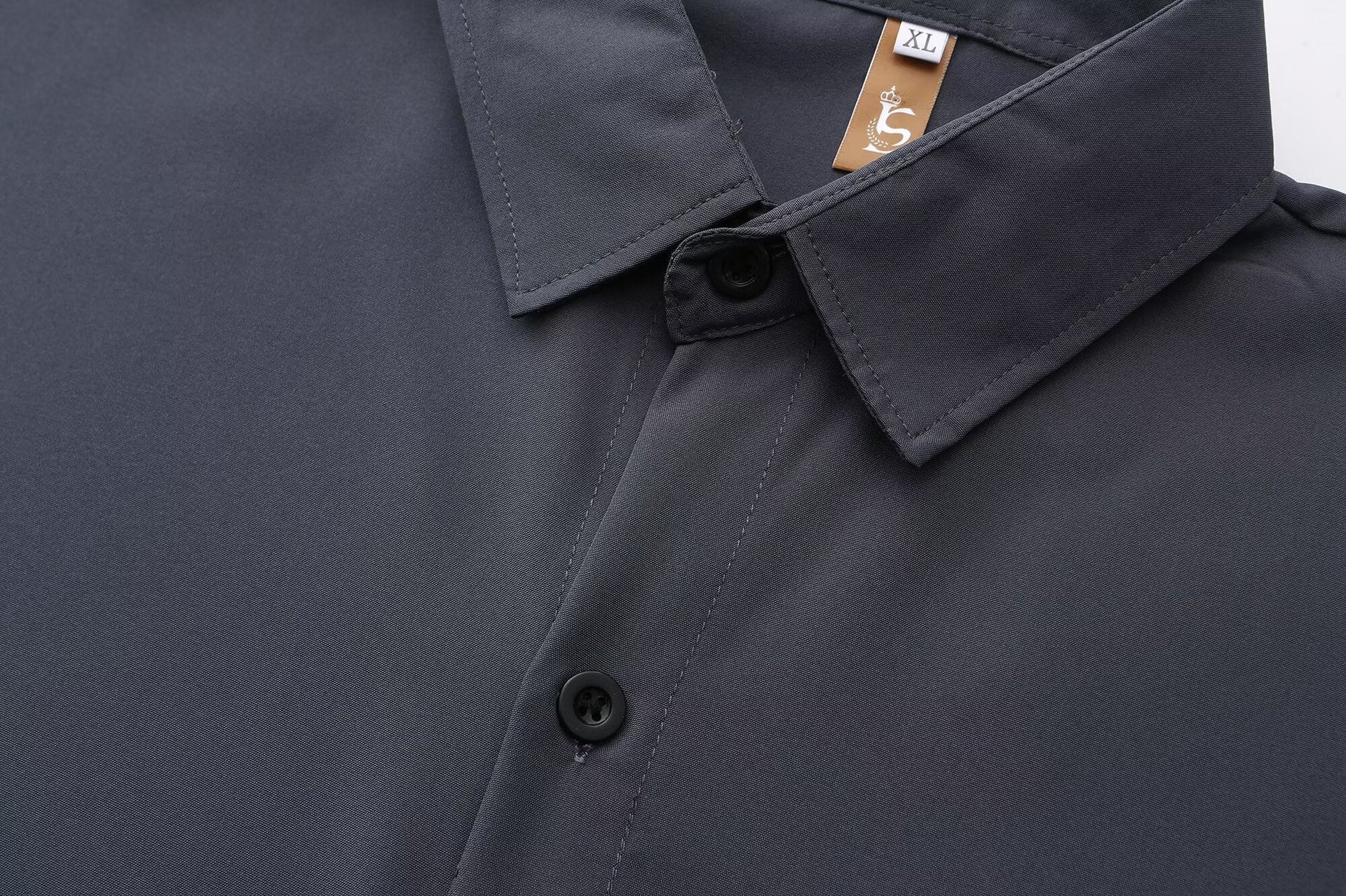 Men's Slim Fit Solid Colour Long-Sleeved Shirt – Smart Business Casual