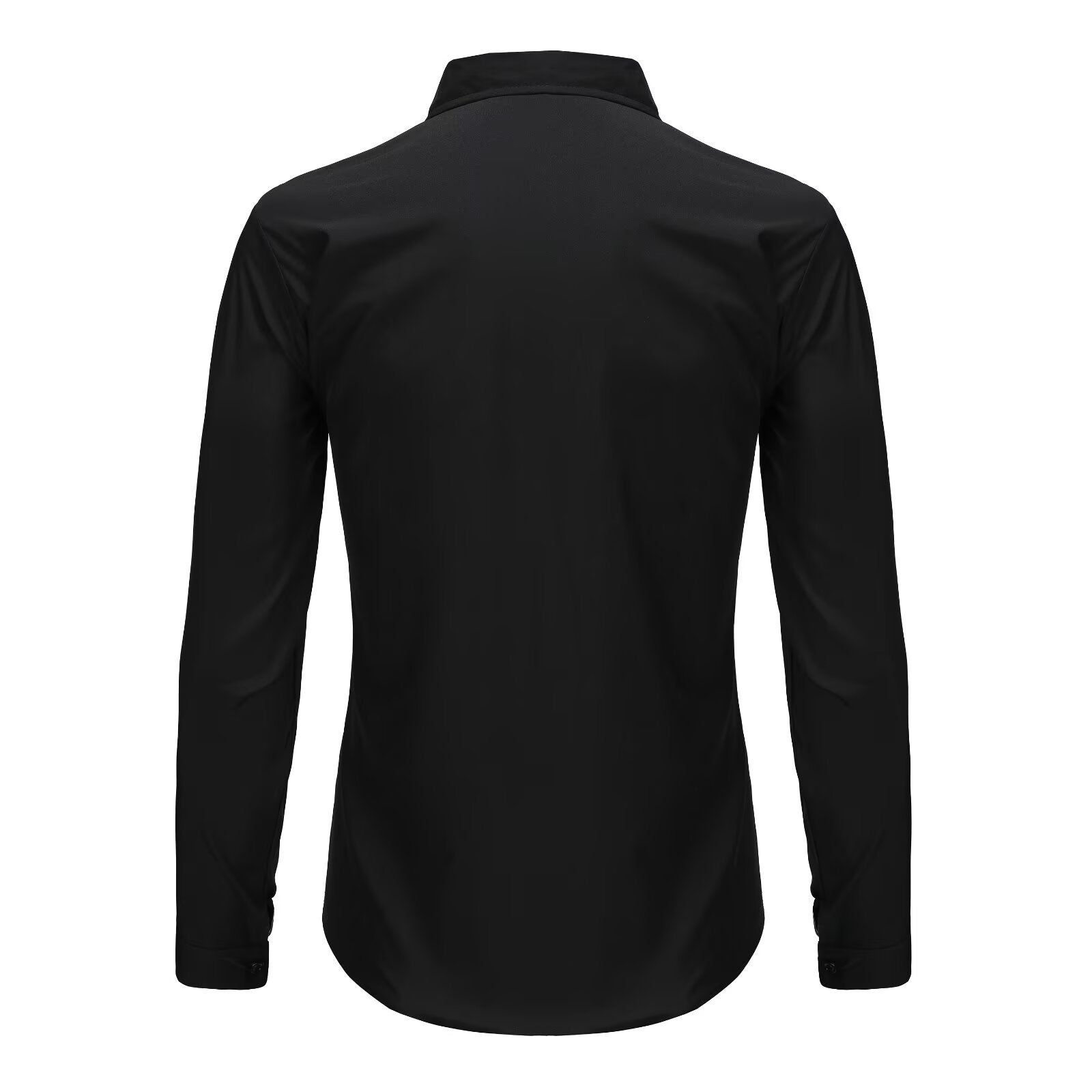Men's Slim Fit Solid Colour Long-Sleeved Shirt – Smart Business Casual