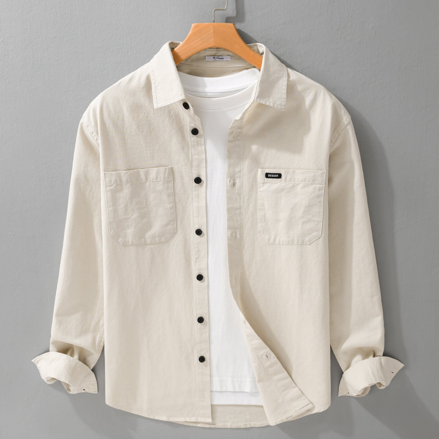 Hong Kong Style Men's Long Sleeve Cotton Casual Shirt – Versatile Everyday Essential