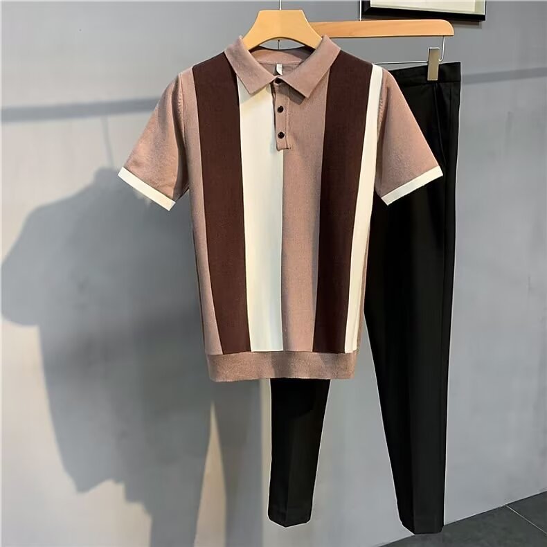 Gentleman's Lapel Ice Silk Polo Shirt – Premium Smart Casual Top