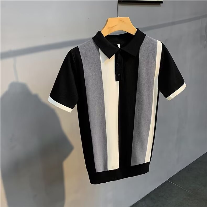 Gentleman's Lapel Ice Silk Polo Shirt – Premium Smart Casual Top