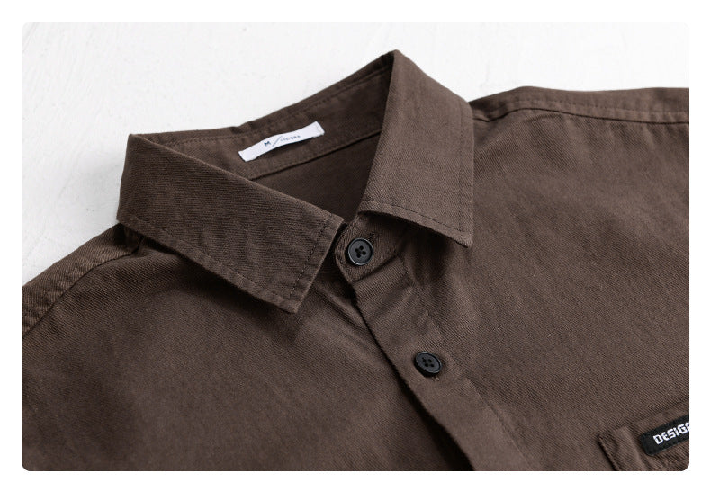 Hong Kong Style Men's Long Sleeve Cotton Casual Shirt – Versatile Everyday Essential