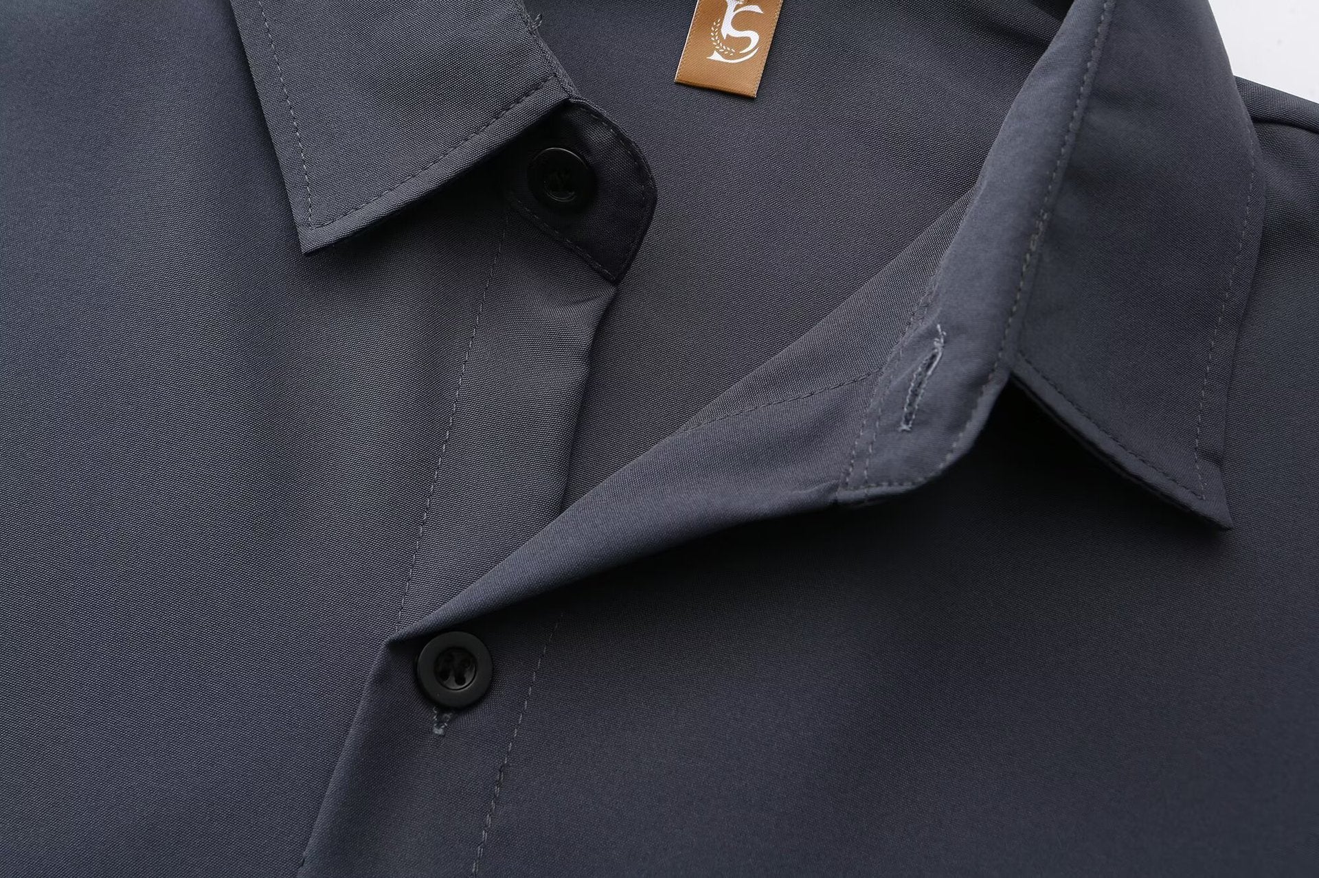 Men's Slim Fit Solid Colour Long-Sleeved Shirt – Smart Business Casual