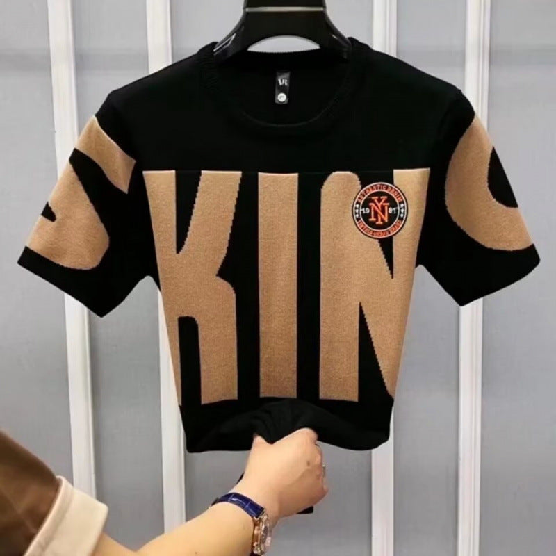 High-End Knitted Striped Polo Shirt – Slim Fit Summer Essential