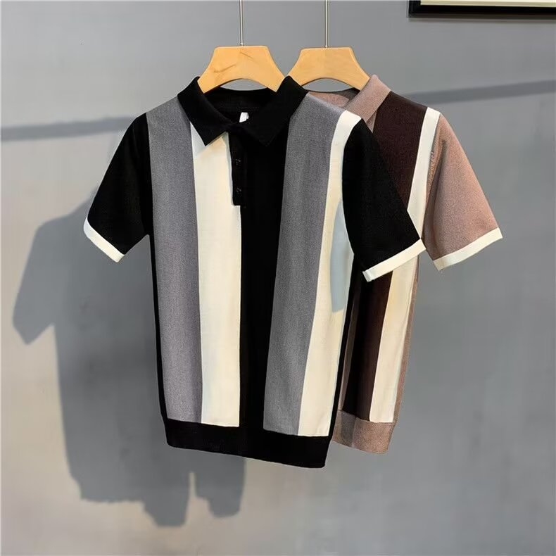 Gentleman's Lapel Ice Silk Polo Shirt – Premium Smart Casual Top