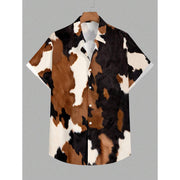 Men's Western Cowboy Leather Print Slim Shirt – Bold Streetwear Style