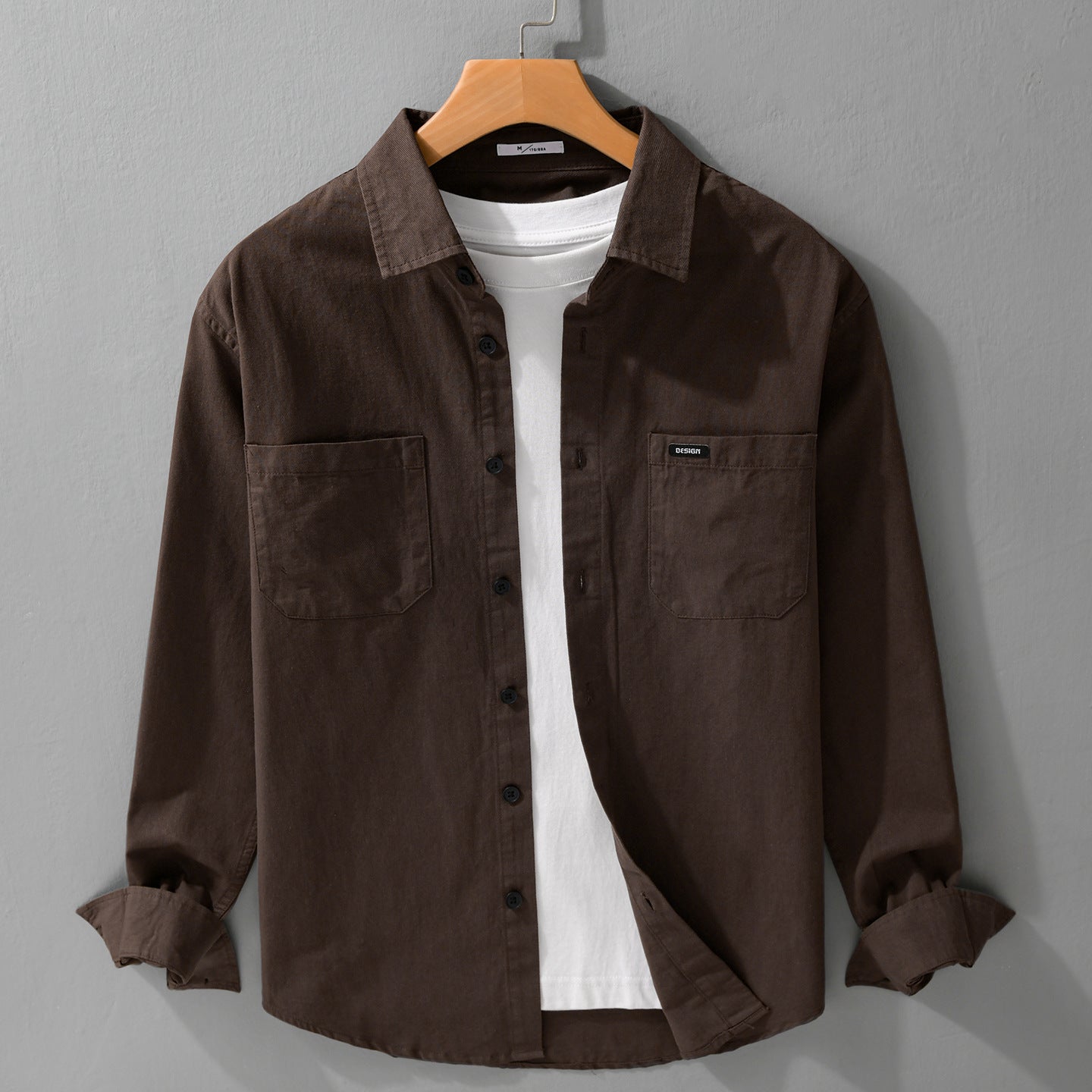 Hong Kong Style Men's Long Sleeve Cotton Casual Shirt – Versatile Everyday Essential