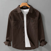 Hong Kong Style Men's Long Sleeve Cotton Casual Shirt – Versatile Everyday Essential