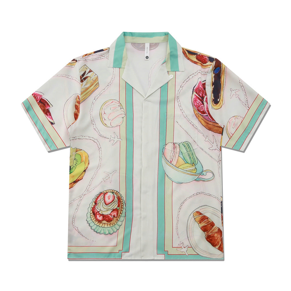Hawaiian Retro Shell Print Beach Shirt – Relaxed Resort Style