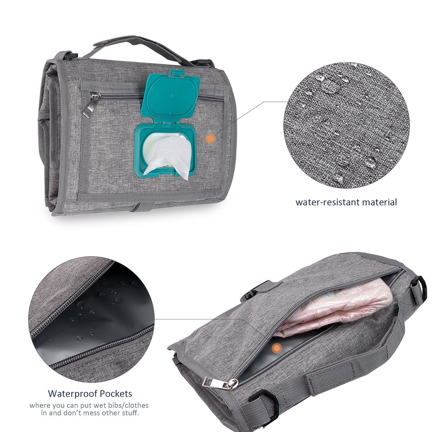 Portable Baby Diaper Changing Pad — Foldable, Waterproof & Travel-Ready (Includes Wet Wipes)