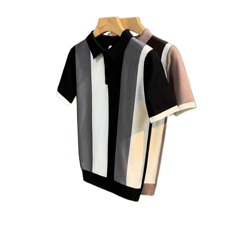 Gentleman's Lapel Ice Silk Polo Shirt – Premium Smart Casual Top
