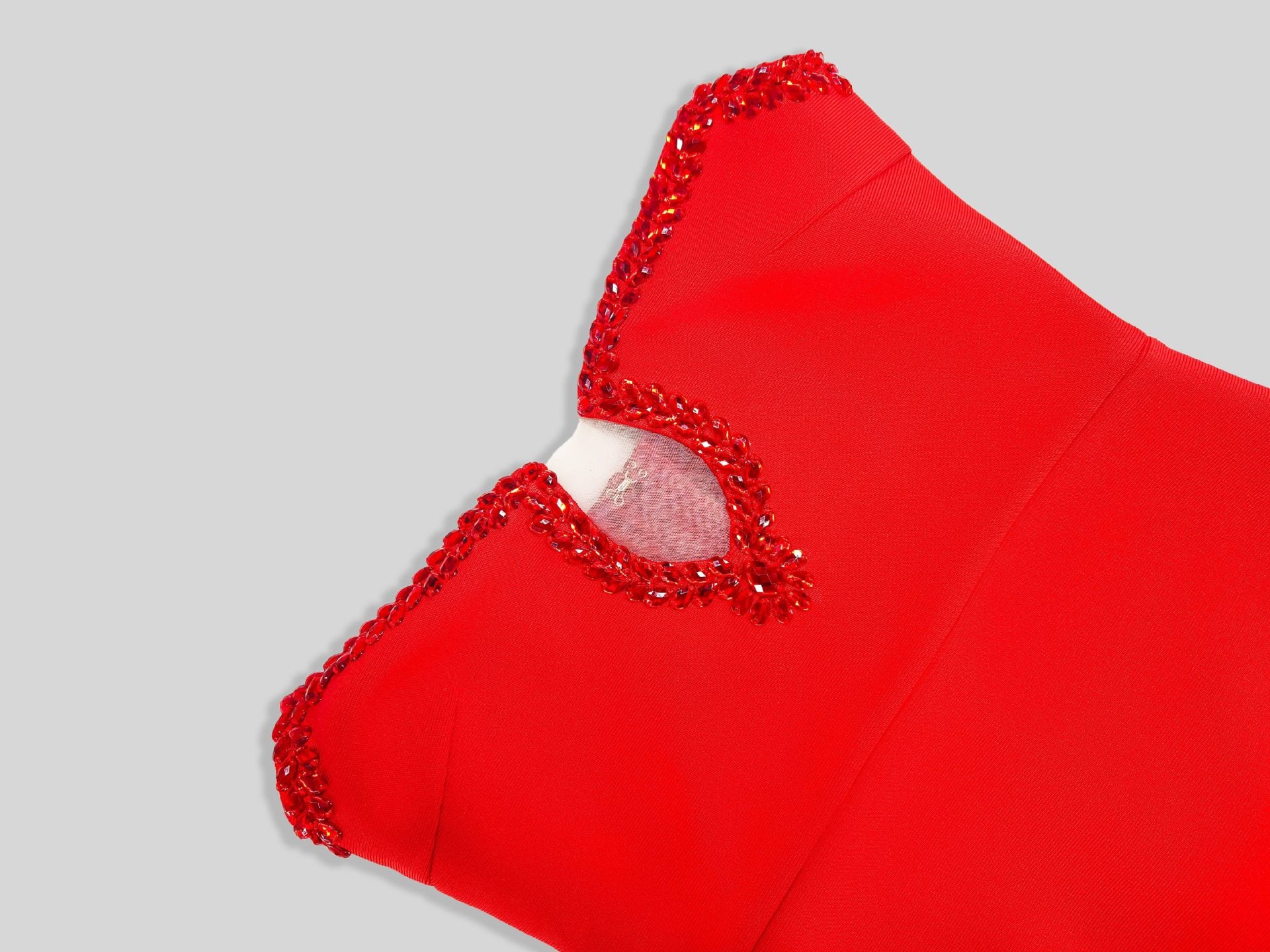 Red Diamond Bandage Evening Dress – Elegant Luxury Bodycon