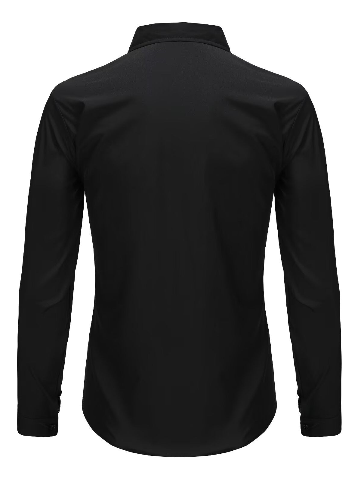 Men's Slim Fit Solid Colour Long-Sleeved Shirt – Smart Business Casual