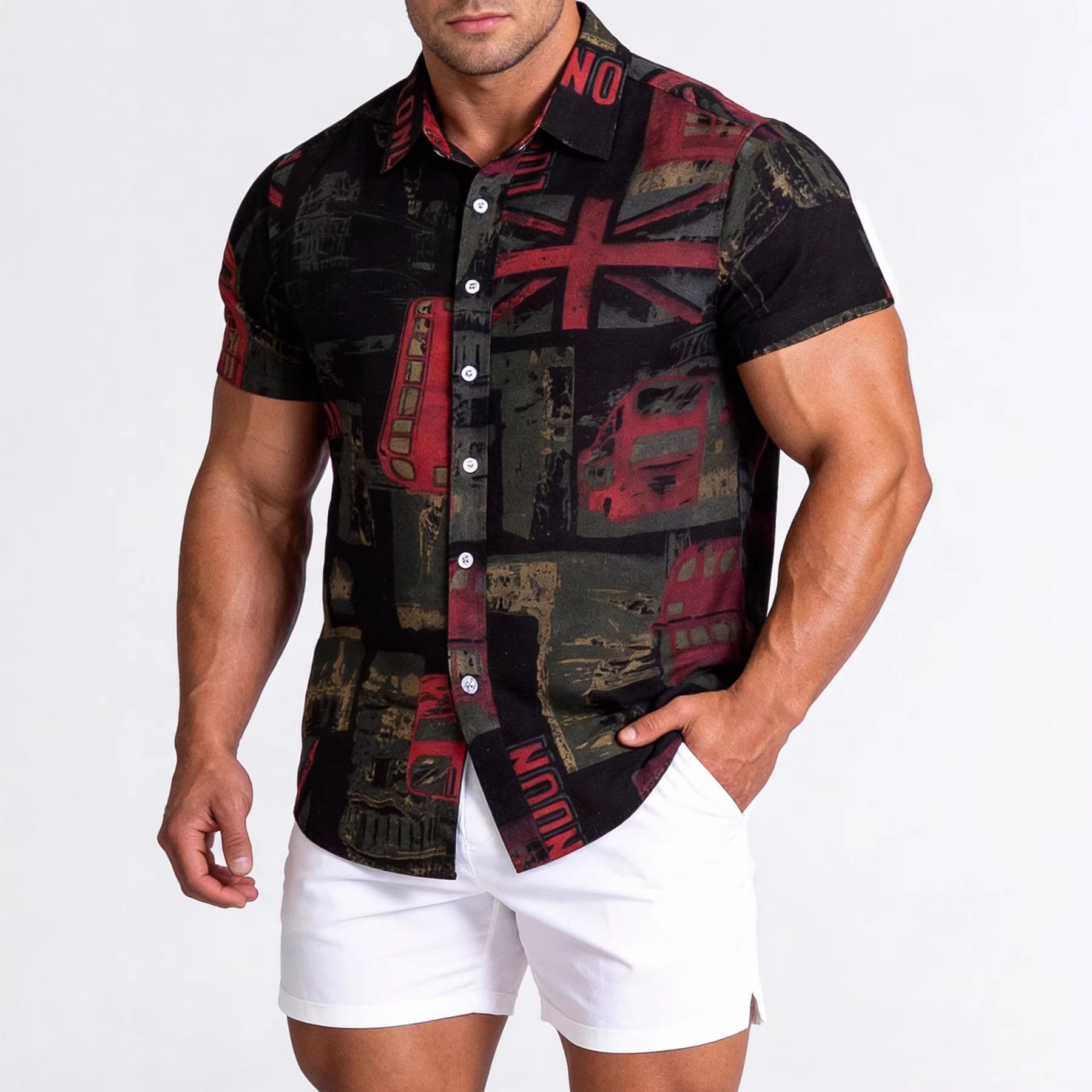 Men's Floral Short-Sleeve Print Shirt – Bold Summer Style