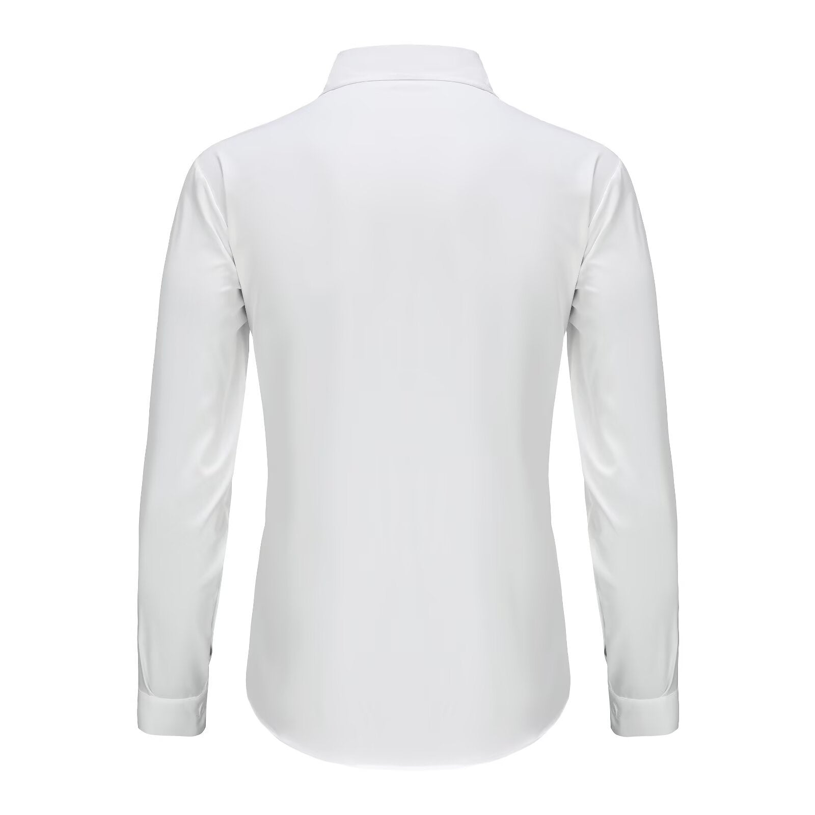 Men's Slim Fit Solid Colour Long-Sleeved Shirt – Smart Business Casual