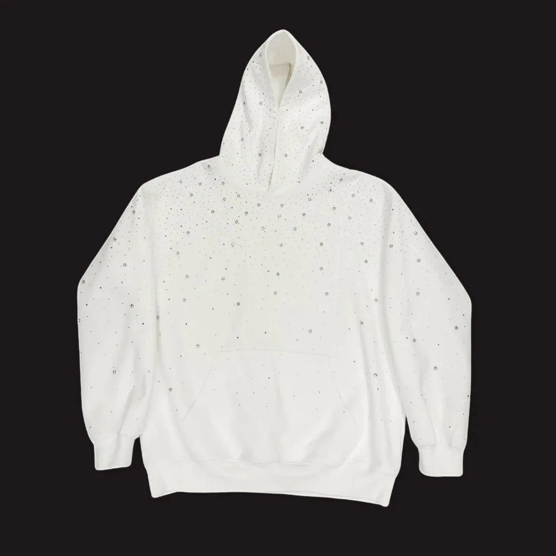 Unisex Starry Sky Rhinestone Hoodie – Sparkling Zip-Up Streetwear Sweatshirt, European & American Fashion Style