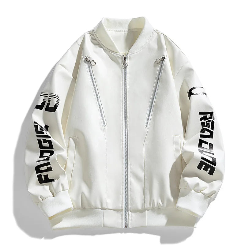 Men’s Retro PU Leather Jacket – Loose Fit Motorcycle Style Casual Jacket