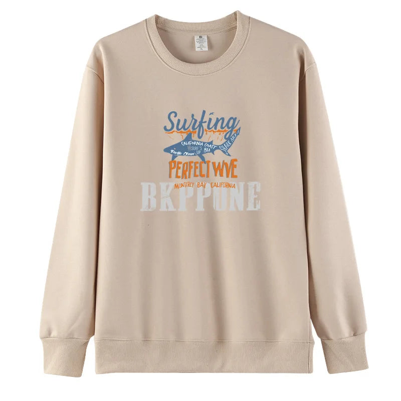 Unisex American Style Oversized Sweatshirt – Round Neck Long Sleeve Printed Pullover, Casual Streetwear Top
