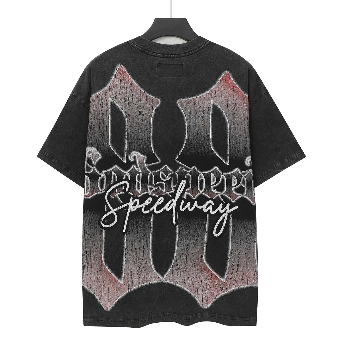 Men’s Skull Motocross T-Shirt – Vintage Washed Cotton Streetwear Tees