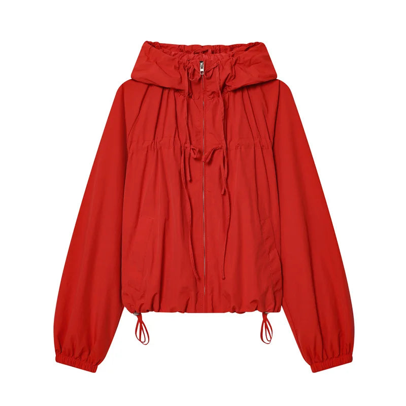Women’s 2026 Autumn Hoodie Jacket – Long Sleeve Drawstring Zip-Up Cardigan, Casual Versatile Fashion Outerwear