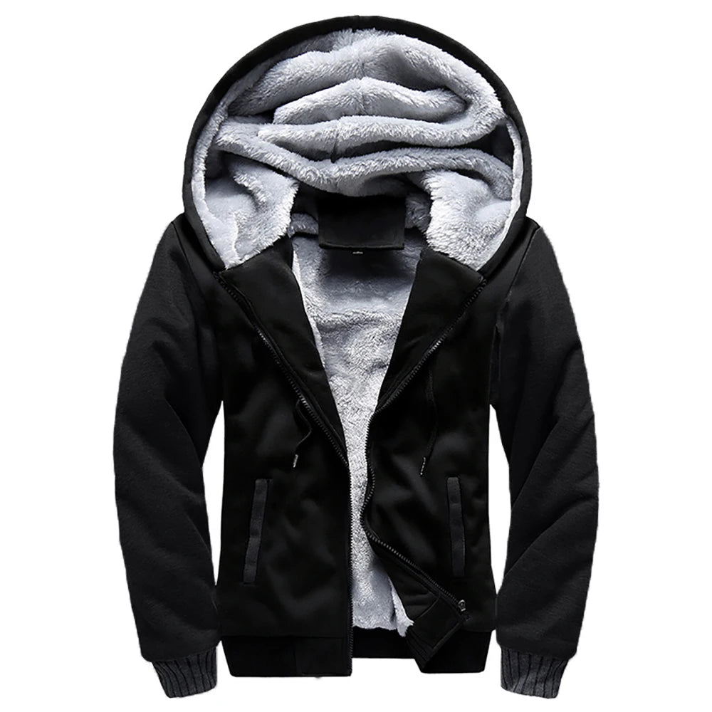Men’s Camouflage Fleece Jacket – Thick Hooded Winter Coat, Warm Long Sleeve Casual Streetwear Outerwear