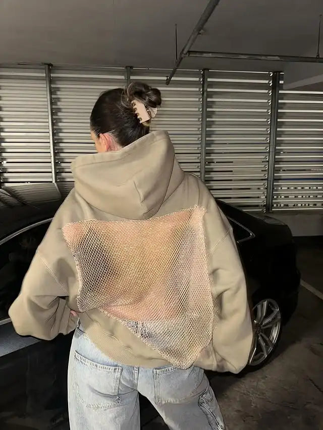 Brown Pixel Bee Zip-Up Hoodie – Y2K Kawaii Streetwear