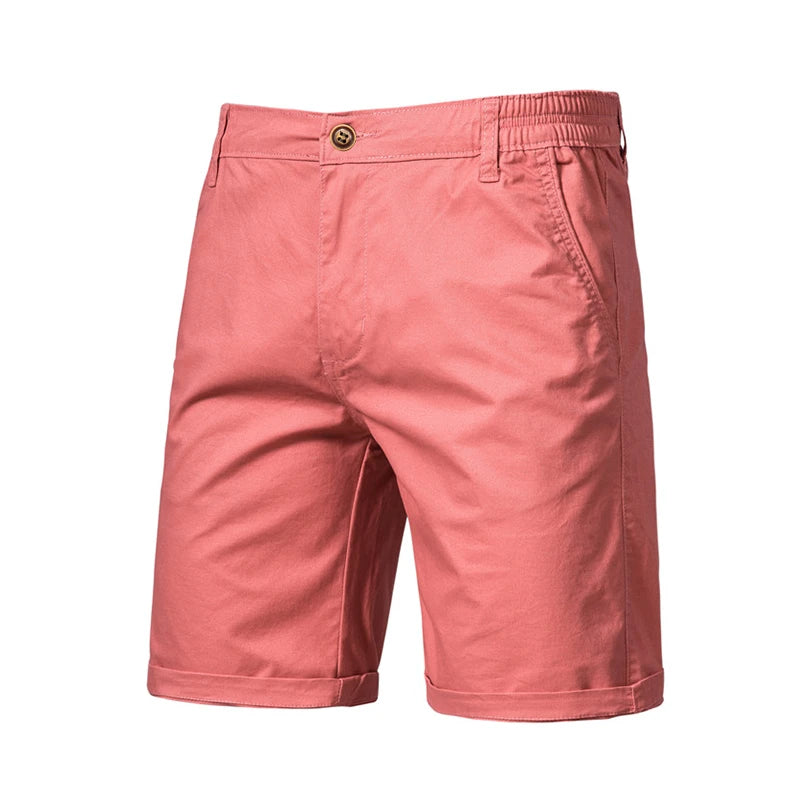 Men’s 100% Cotton Casual Shorts – Elastic Waist Beach & Summer Shorts