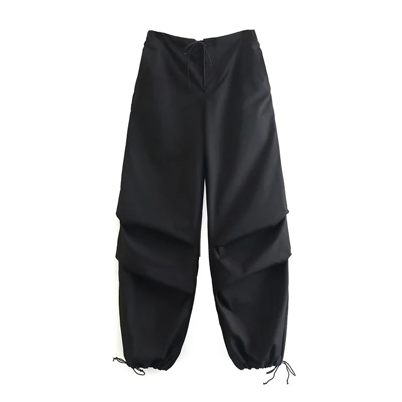 Women’s High-Waist Cargo Parachute Pants – Chic Jogger Trousers